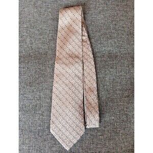 Tie 70s 80s 90s Y2K Mens Joseph And Lyman Silk Brown Gray 3.75 Wide 61 Long